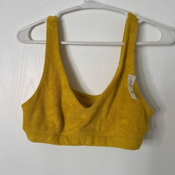 Offline by Aerie Womens Recharge Least Support Yellow Terry Cloth Bralette Small - Picture 1 of 6